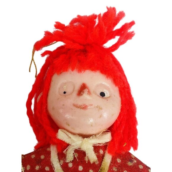 Vintage Raggedy Ann Christmas Ornaments 4" Blow Mold Plastic - Picture 6 of 7